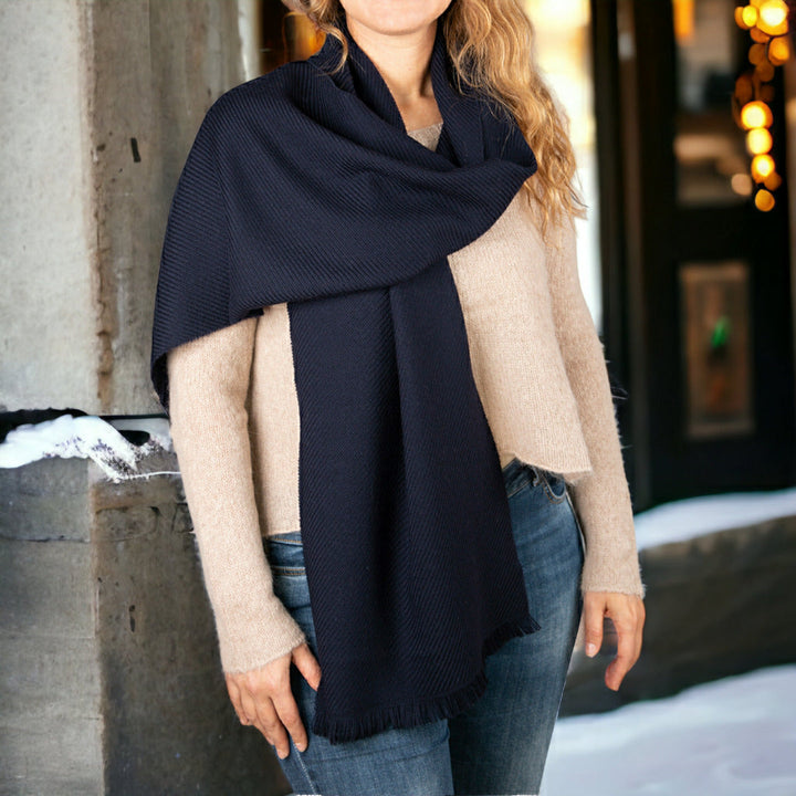 Sciarpa Lana Donna Blu#colore_blu