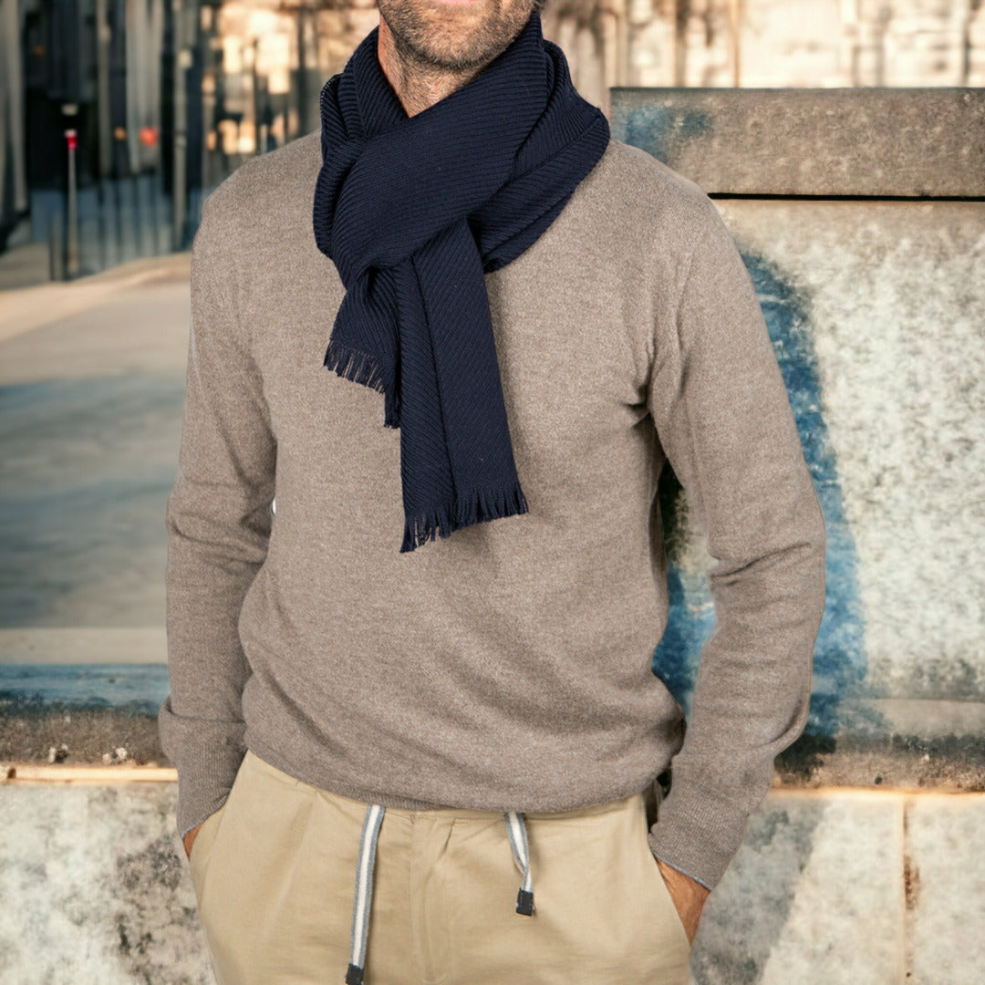 Sciarpa Lana Uomo Blu#colore_blu