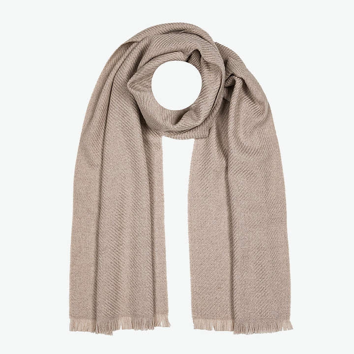 Women's Wool Scarf Greige#color_greige