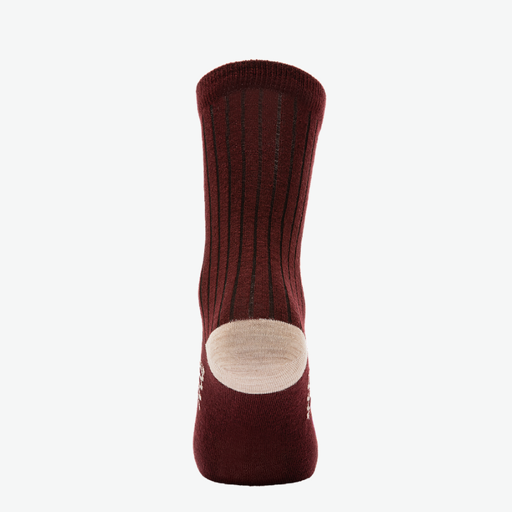 Femme Chaussettes en laine mérinos bordeaux